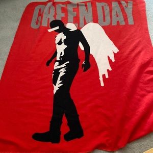 Green Day throw blanket red and black